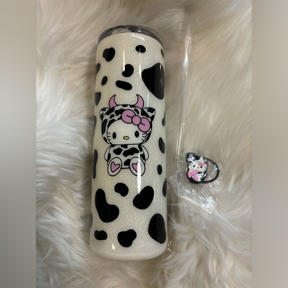 Handmade 20 oz Cute Cow Tumbler